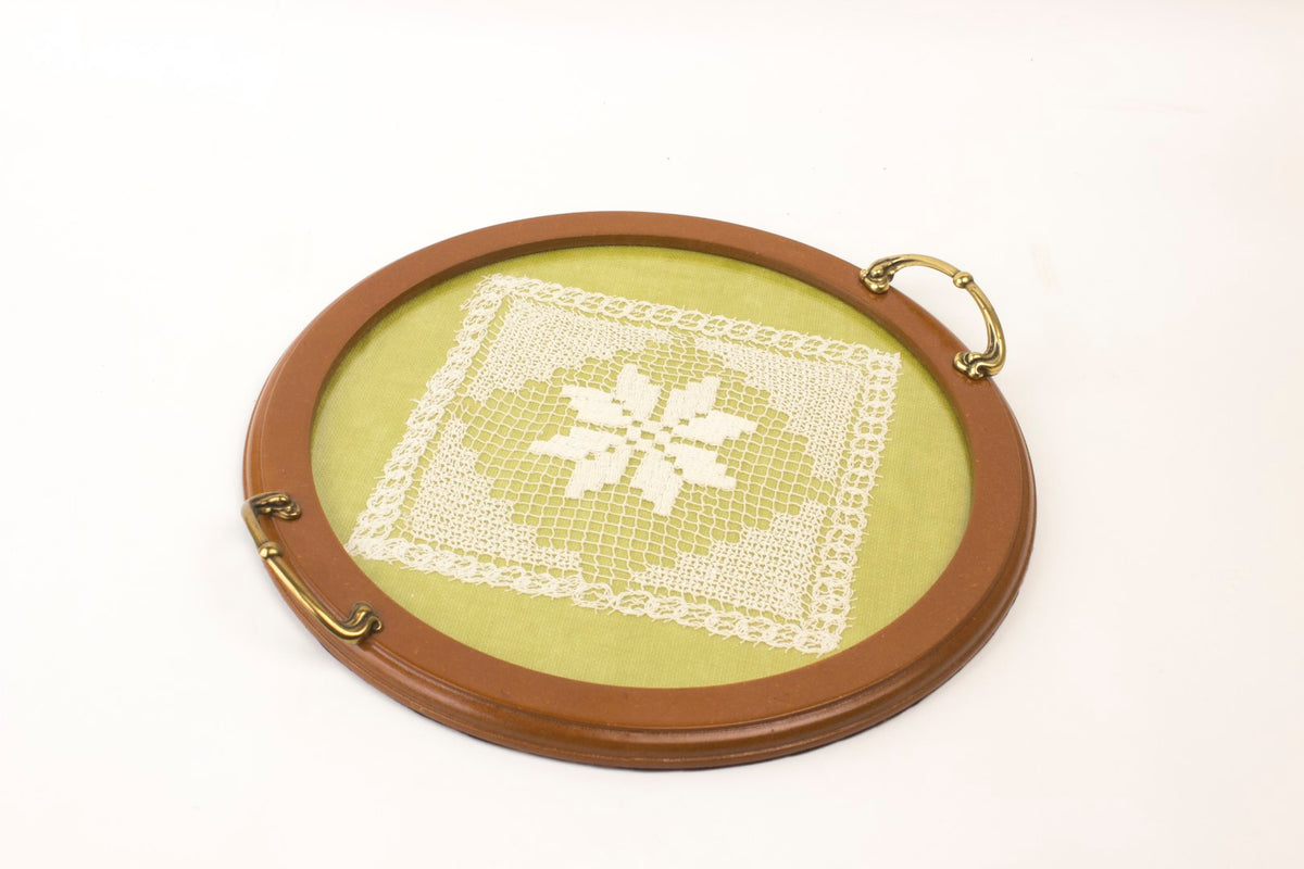 Green Tray With Embroidery