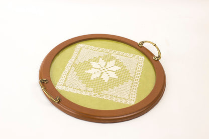 Green Tray With Embroidery