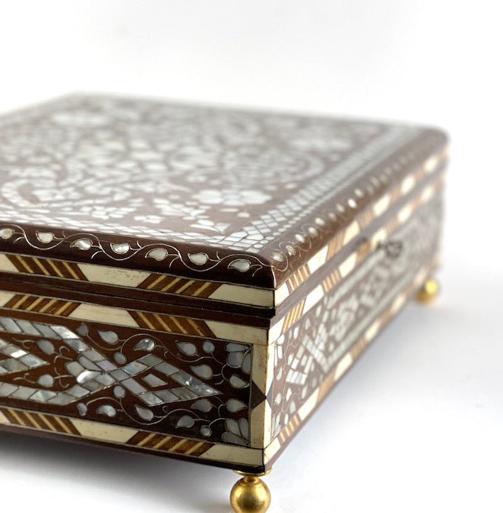 Mother of Pearl inlaid wooden box (Large)