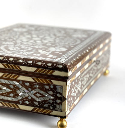 Mother of Pearl inlaid wooden box (Large)