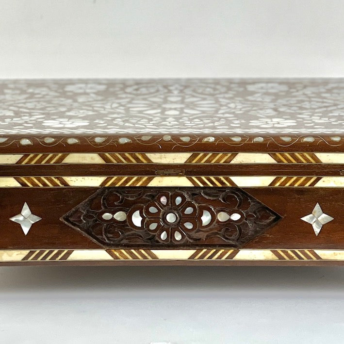Mother of Pearl inlaid wooden box (Large)
