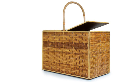 Picnic basket with handle and lid (gold)